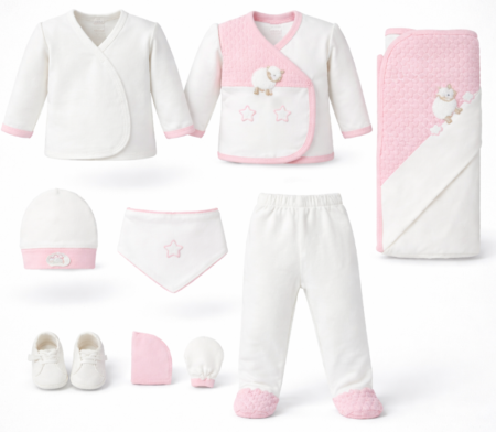 Noutati - Set maternitate, model oita, 10 piese, roz