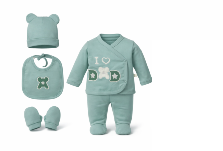 Costumase vara-primavara - Set nou nascut, 5 piese, Te iubesc tati