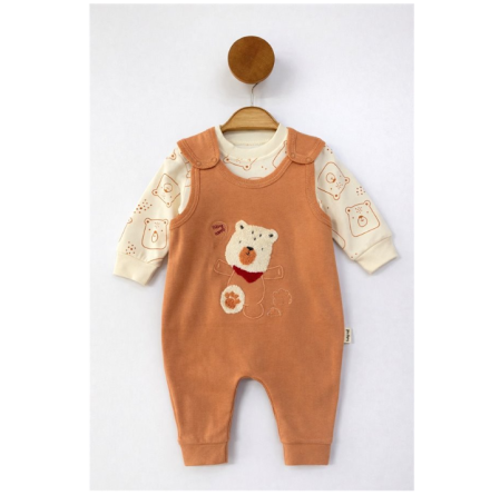 Salopete - Set salopeta si bluza, Caramiziu, Zoo Friends