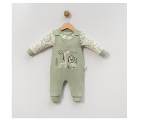 Costumase vara-primavara - Set salopeta si bluza, Verde olive