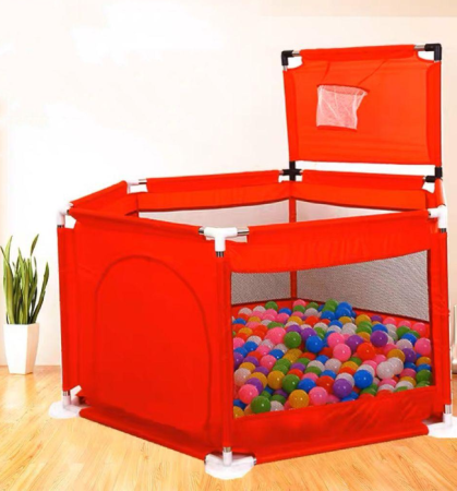 Patut bebe - Tarc, de joaca, cu 40 bile colorate, cu cos de baschet