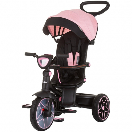 Triciclete - Tricicleta cu copertina si sezut reversibil Chipolino Derby flamingo