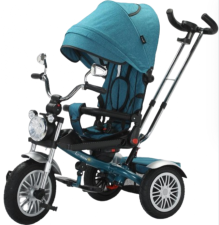 Noutati - Tricicleta cu scaun reversibil Still, 6-36 luni, cu pozitie de somn, roata cauciuc, tip Motocicleta cu far, lumini si muzica, SL03