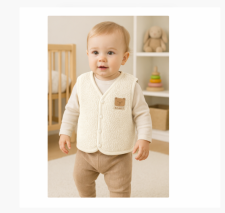 Veste bebe - Vestă groasa, Ivoire