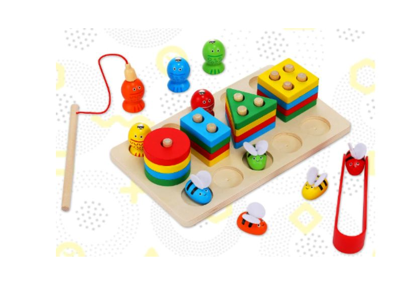 Joc educativ 3 in 1, Sortator si puzzle, Albinute, colorat, 3 ani [2]