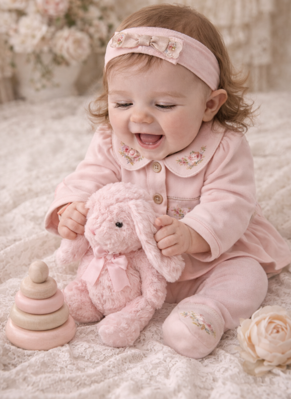 Set 3 piese, Model Vintage, Cu accesorii brodate, 0-3 luni [3]