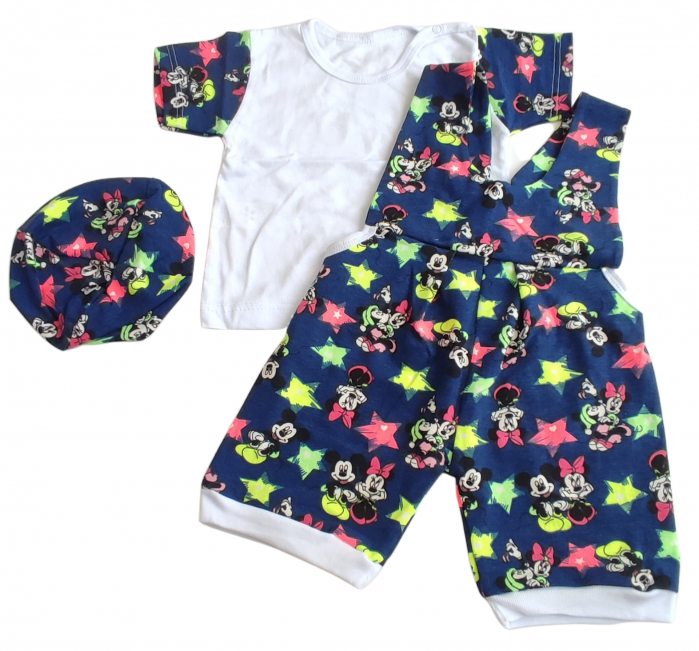 Set tricou, salopeta scurta si bascuta Bumbac [1]