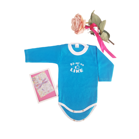 Marime 6 - 9 luni - Body copilasi model maneca lunga Bumbac 100% - Fabricat în România