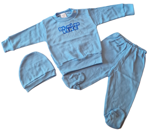 Seturi bebelusi si copilasi - Set 3 piese hăinuțe nou-născut, Fabricat in Romania, Bumbac