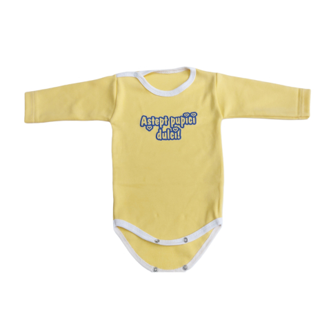 Marime 6 - 9 luni - Body copilasi model maneca lunga Bumbac 100% - Fabricat în România