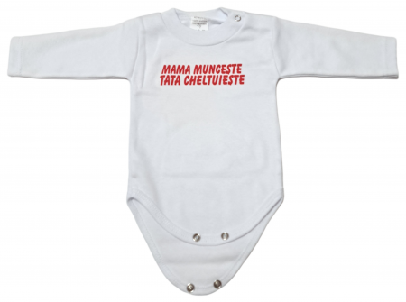 Hainute 0 - 1 an - Body maneca lunga Fabricat in Romania