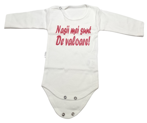 Hainute 3 - 6 luni - Body bebelusi model maneca lunga Bumbac 100% - Fabricat în România