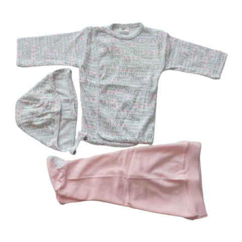 Marime 3 - 6 luni - Set 3 piese hăinuțe copilasi , Fabricat in Romania, Bumbac