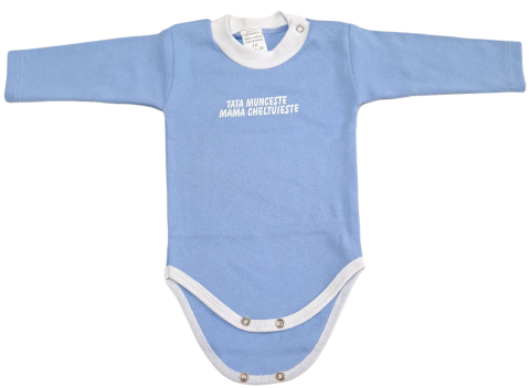 Hainute 3 - 6 luni - Body bebelusi model maneca lunga Bumbac 100% - Fabricat în România