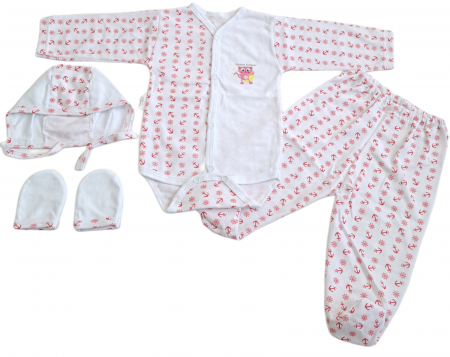 Hainute 0 - 1 an - Costumas 4 piese Fabricat in Romania