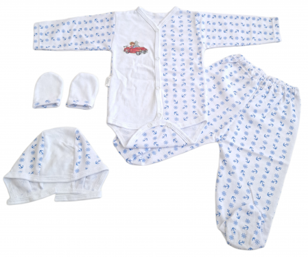 Hainute 0 - 1 an - Costumas 4 piese Fabricat in Romania