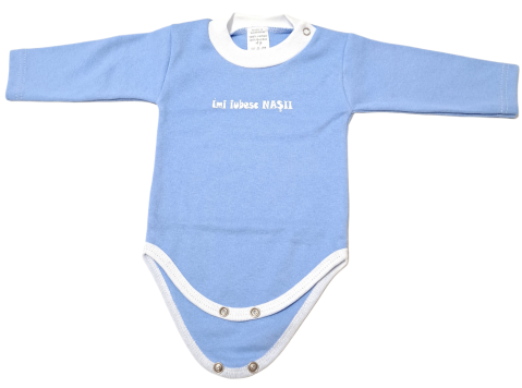 Hainute 0 - 3 luni - Body bebelusi model maneca lunga Bumbac 100% - Fabricat în România
