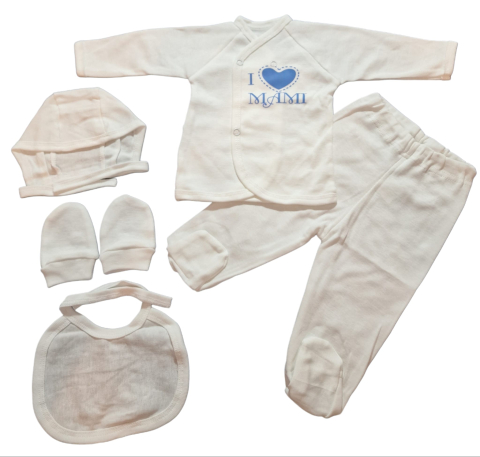 Costumase / Seturi Bebelusi - Costumas, Set 5 piese bebeluși, Bumbac 100%, Fabricat în România