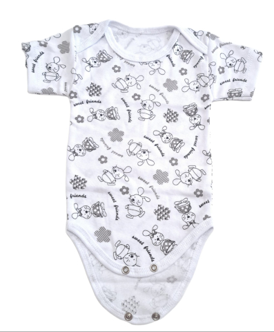 Hainute 6 - 9 luni - Body Bebeluși model maneca scurta Bumbac 100% - Fabricat în România