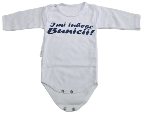 Hainute 3 - 6 luni - Body bebelusi model maneca lunga Bumbac 100% - Fabricat în România