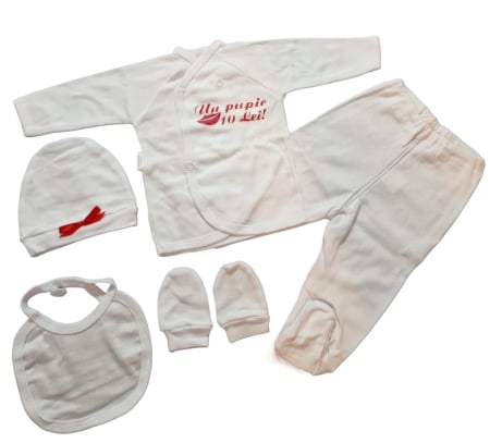 Hainute 0 - 1 an - Costumas 5 piese Fabricat in Romania