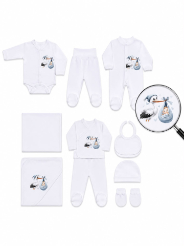 Hainute 0 - 3 luni - Set nou nascut 10 piese, Truosou, Fabricat in Romania, Bumbac