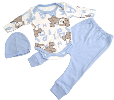 Hainute 3 - 6 luni - Costumas 3 piese Bumbac