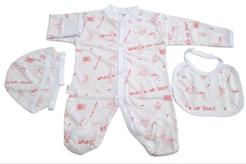 Hainute 0 - 3 luni - Selopeta cu manusi plus fes si bavetica pentru bebelusi, Fabricata in Romania