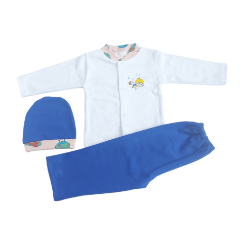 Marime 6 - 9 luni - Set 3 piese hăinuțe copilasi, Fabricat in Romania, Bumbac