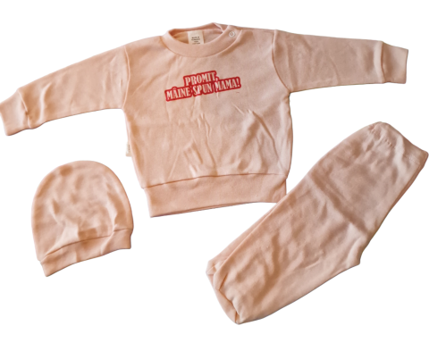 Hainute 3 - 6 luni - Set 3 piese hăinuțe nou-născut, Fabricat in Romania, Bumbac