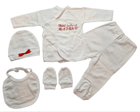 Hainute 0 - 1 an - Costumas 5 piese Fabricat in Romania