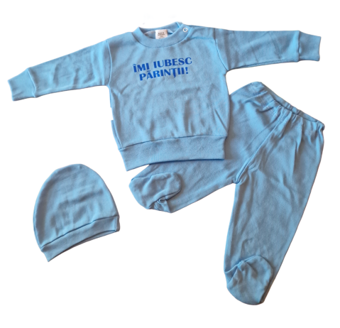 Hainute 3 - 6 luni - Set 3 piese hăinuțe nou-născut, Fabricat in Romania, Bumbac