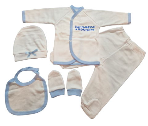 Costumase / Seturi Bebelusi - Costumas, Set 5 piese bebeluși, Bumbac 100%, Fabricat în România