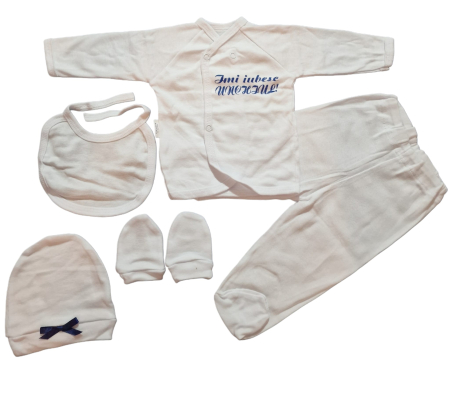 Hainute 0 - 1 an - Costumas 5 piese Fabricat in Romania