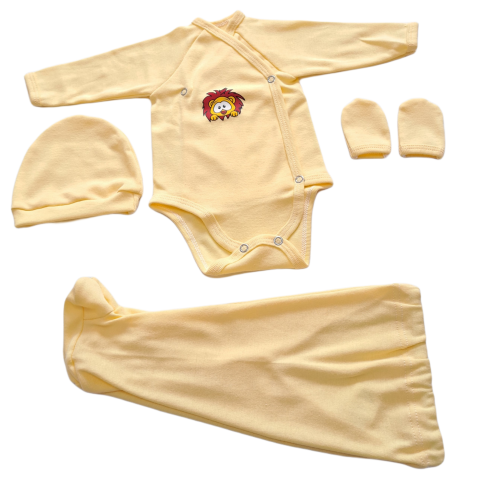Costumase / Seturi Bebelusi - Set 4 piese hăinuțe nou-născut, Fabricat in Romania, Bumbac