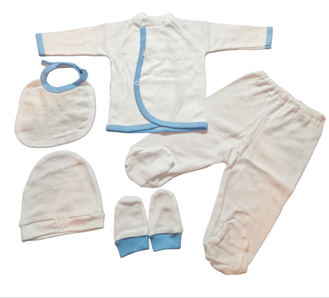 Costumase / Seturi Bebelusi - Costumas, Set 5 piese bebeluși, Bumbac 100%, Fabricat în România