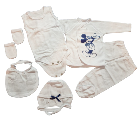 Hainute 0 - 1 an - Costumas 6 piese - Fabricat in Romania