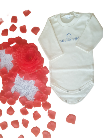 Hainute 3 - 6 luni - Body bebelusi model maneca lunga Bumbac 100% - Fabricat în România