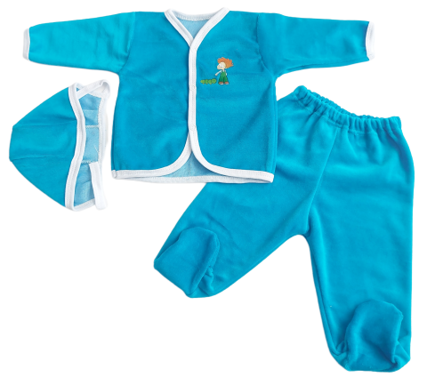 Costumase / Seturi Bebelusi - Set 3 piese hăinuțe nou-născut, Fabricat in Romania, Catifea