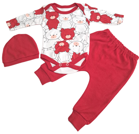 Hainute 6 - 9 luni - Costumas 3 piese Bumbac