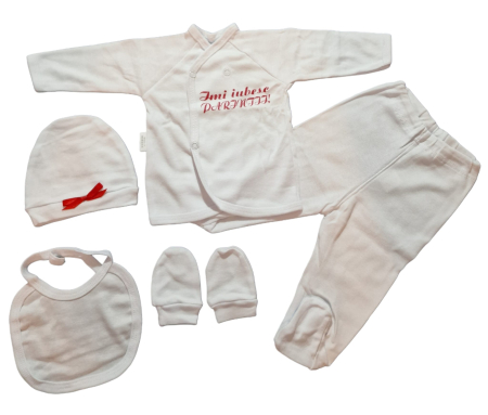 Hainute 0 - 1 an - Costumas 5 piese Fabricat in Romania