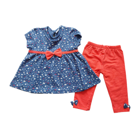 Hainute 2 - 3 ani - Rochita si pantaloni copilasi, set 2 piese, Fabricat in Turcia, Bumbac