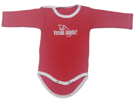 Hainute 3 - 6 luni - Body bebelusi model maneca lunga Bumbac 100% - Fabricat în România