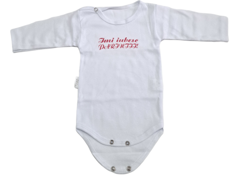 Hainute 3 - 6 luni - Body bebelusi model maneca lunga Bumbac 100% - Fabricat în România