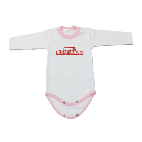 Hainute 3 - 6 luni - Body bebelusi model maneca lunga Bumbac 100% - Fabricat în România