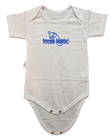 Hainute 9 - 12 luni - Body bebelusi si copilasi model maneca scurta Bumbac 100% - Fabricat în România
