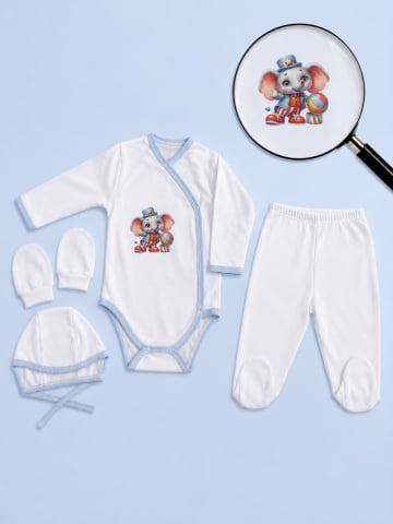 Costumase / Seturi - Set 4 piese hăinuțe nou-născut, Fabricat in Romania, Bumbac
