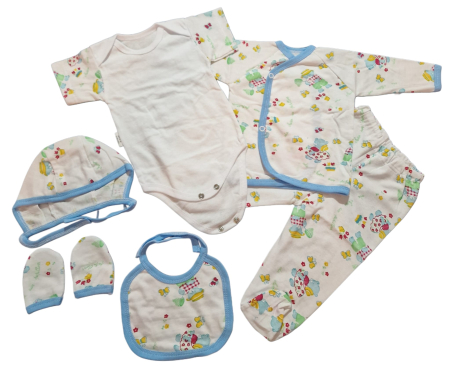 Hainute 0 - 1 an - Costumas 6 piese - Fabricat in Romania