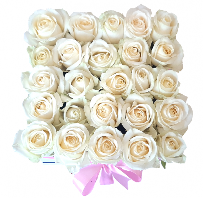 Cutie patrata cu trandafiri albi [3]