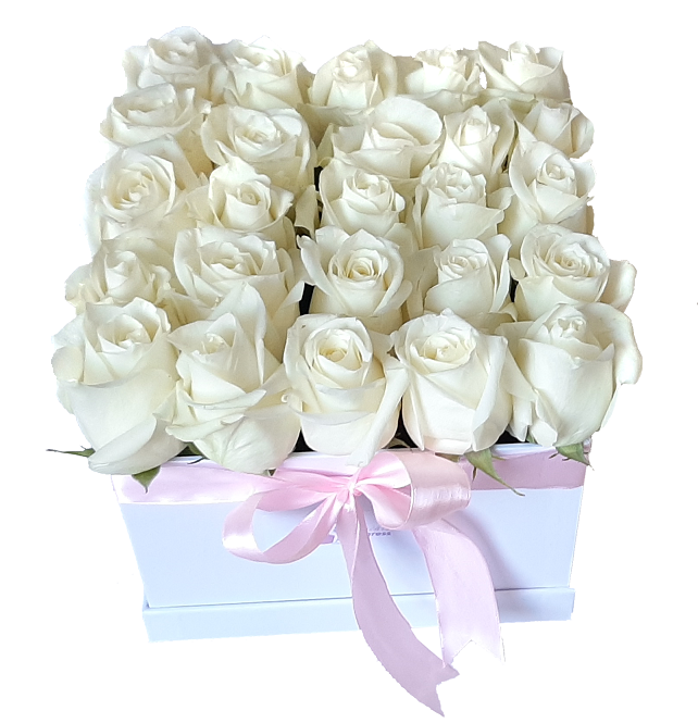 Cutie patrata cu trandafiri albi [2]